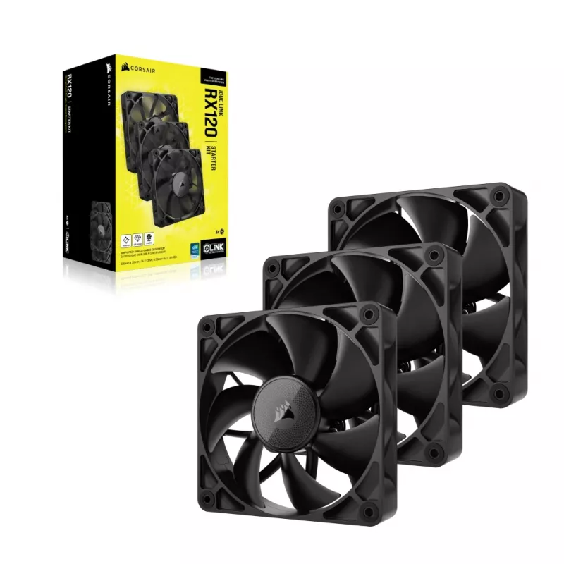 CORSAIR iCUE LINK RX120 120mm ventiliatorių rinkinys (3 vnt.)