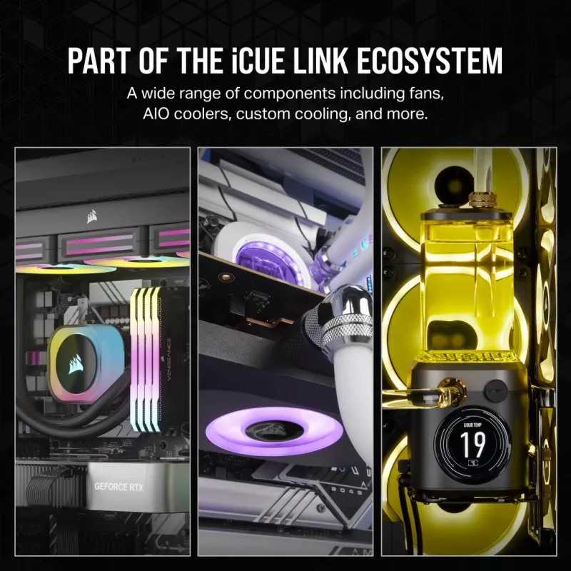 CORSAIR iCUE LINK RX120 120mm ventiliatorių rinkinys (3 vnt.)