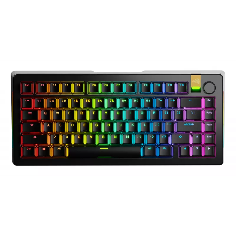Mechaninė žaidimų klaviatūra GLORIOUS GMMK 3 PRO HE 75% belaidė RF + Bluetooth, RGB, US QWERTY, juoda
