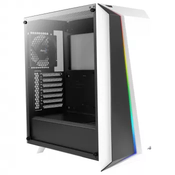 PC korpusas Aerocool Cylon Pro grūdintas stiklas Midi Tower baltas