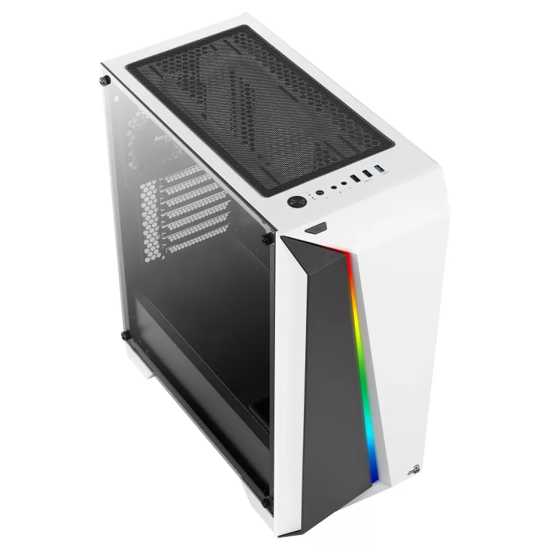PC korpusas Aerocool Cylon Pro grūdintas stiklas Midi Tower baltas