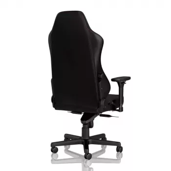 Žaidimų kėdė noblechairs Hero PU Leather – oro pripūsta sėdynė, paminkštintas atlošas, juoda, 137 cm aukštis, 150 kg talpa