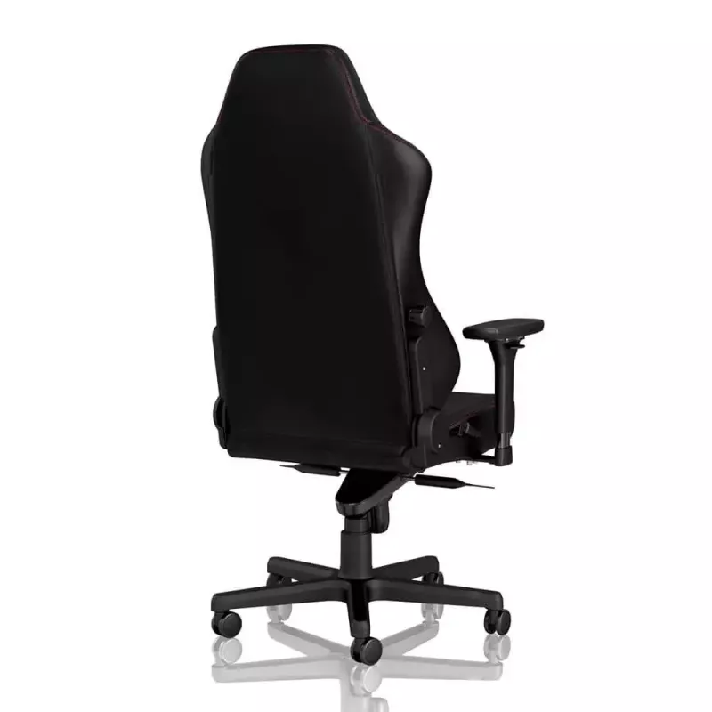 Žaidimų kėdė noblechairs Hero PU Leather – oro pripūsta sėdynė, paminkštintas atlošas, juoda, 137 cm aukštis, 150 kg talpa