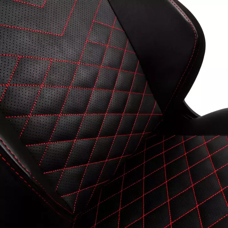 Žaidimų kėdė noblechairs Hero PU Leather – oro pripūsta sėdynė, paminkštintas atlošas, juoda, 137 cm aukštis, 150 kg talpa