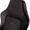 Žaidimų kėdė noblechairs Hero PU Leather – oro pripūsta sėdynė, paminkštintas atlošas, juoda, 137 cm aukštis, 150 kg talpa