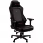 Žaidimų kėdė noblechairs Hero PU Leather – oro pripūsta sėdynė, paminkštintas atlošas, juoda, 137 cm aukštis, 150 kg talpa