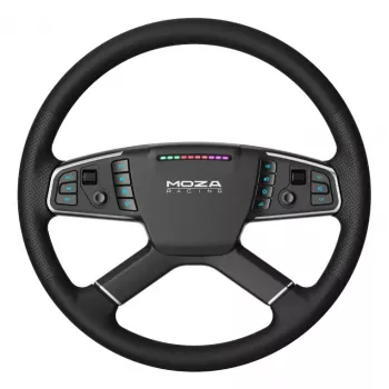 Moza Racing TSW vairas, 400 mm, PC, laidinis ir belaidis, juodas, aliuminis, dirbtinė oda, polimeras, kabelis