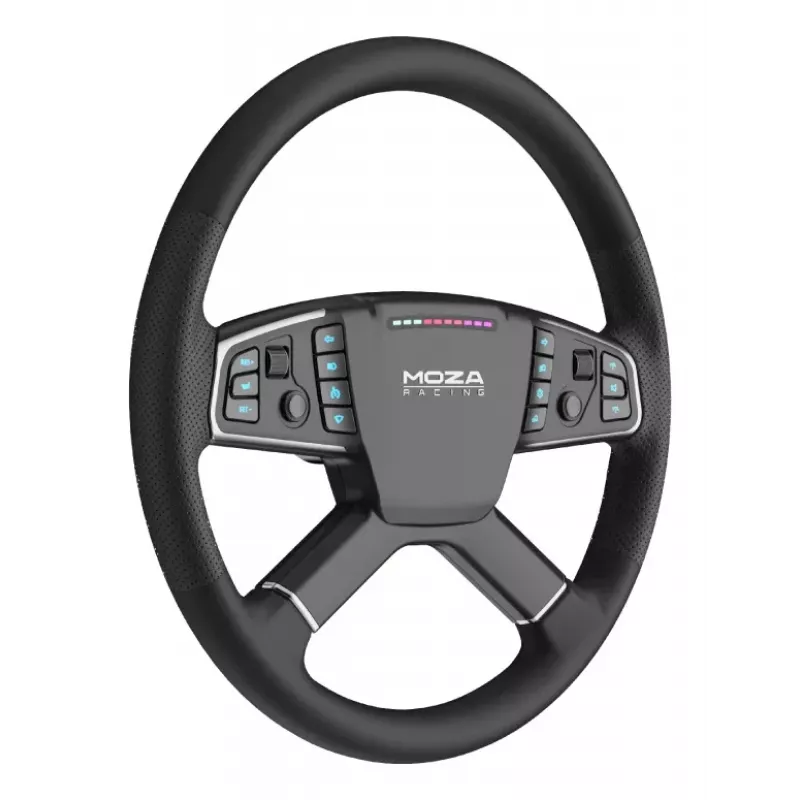 Moza Racing TSW vairas, 400 mm, PC, laidinis ir belaidis, juodas, aliuminis, dirbtinė oda, polimeras, kabelis