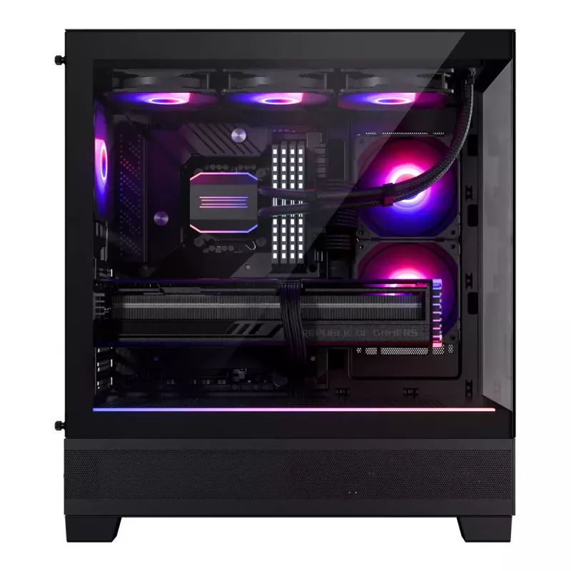 Korpusas Phanteks XT View Tower Juodas – Midi bokštas, grūdintas stiklas, RGB, tinka ATX/EATX/Micro-ATX/Mini-ITX, GPU iki 41,5 cm, CPU aušintuvas 184 mm
