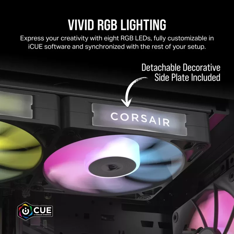 Ventiliatorius Corsair iCUE LINK RX140 RGB 14 cm Juodas 300-1700 RPM Magnetinis guolis