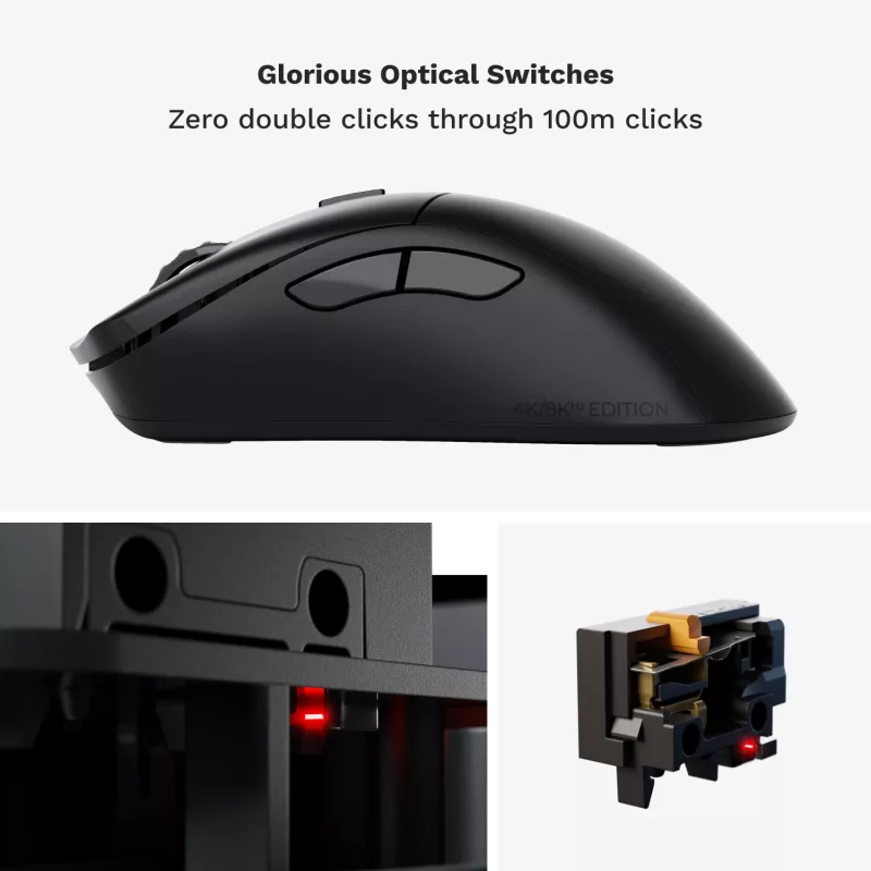 Glorious Gaming pelė Model D 2 PRO Wireless - 1K Polling - Juoda
