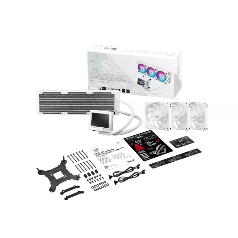 ASUS ROG RYUJIN III 360 ARGB EXTREME WHT Skysčio aušintuvas procesoriui 360 mm 3x120 mm Baltas