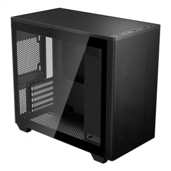 PC korpusas Aerocool Stormfront Mini Mini Tower Juodas ATX šoninis maitinimo šaltinis 120mm ventiliatoriai