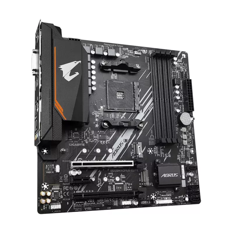 Motininė plokštė GIGABYTE B550M AORUS ELITE micro ATX, AMD B550, lizdas AM4, 4x DIMM DDR4, 128GB, 2x M.2, 4x SATA III
