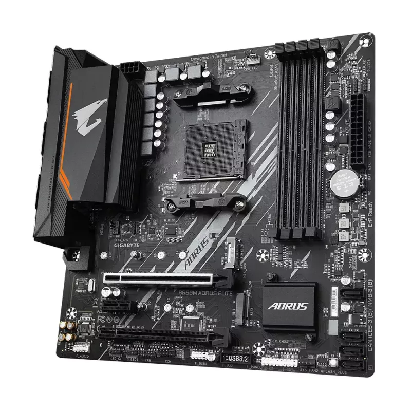 Motininė plokštė GIGABYTE B550M AORUS ELITE micro ATX, AMD B550, lizdas AM4, 4x DIMM DDR4, 128GB, 2x M.2, 4x SATA III