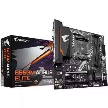 Motininė plokštė GIGABYTE B550M AORUS ELITE micro ATX, AMD B550, lizdas AM4, 4x DIMM DDR4, 128GB, 2x M.2, 4x SATA III