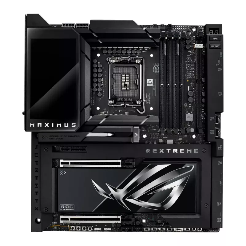 Motininė plokštė ASUS ROG MAXIMUS Z890 EXTREME – Intel Z890, LGA 1851, Extended ATX, DDR5, 4 DIMM, Wi‑Fi 7, 10Gb Ethernet