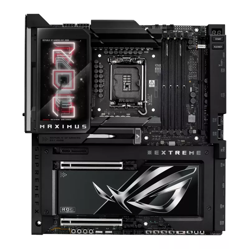 Motininė plokštė ASUS ROG MAXIMUS Z890 EXTREME – Intel Z890, LGA 1851, Extended ATX, DDR5, 4 DIMM, Wi‑Fi 7, 10Gb Ethernet