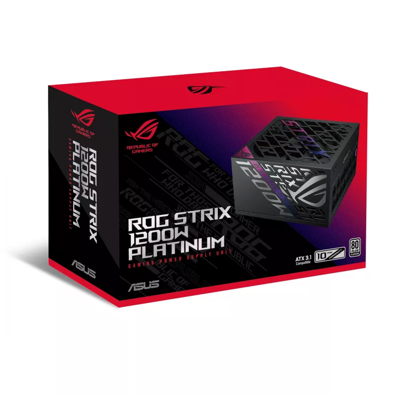 ASUS ROG Strix 1200W Platinum maitinimo blokas, 1200 W, 20+4 pin, ATX, juodas