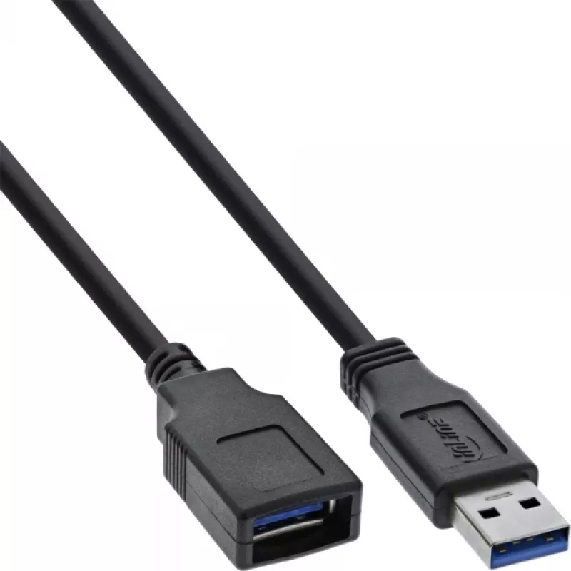 InLine USB 3.2 Gen.1 laidas, A tipas (vyras) / B tipas (moteris), juodas, 2 m