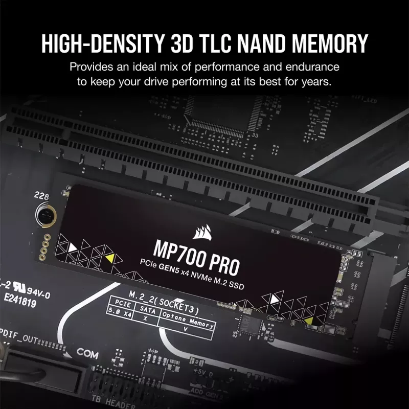 SSD diskas 2TB CORSAIR M.2 PCI-E NVMe Gen5 MP700 PRO mažmeninė