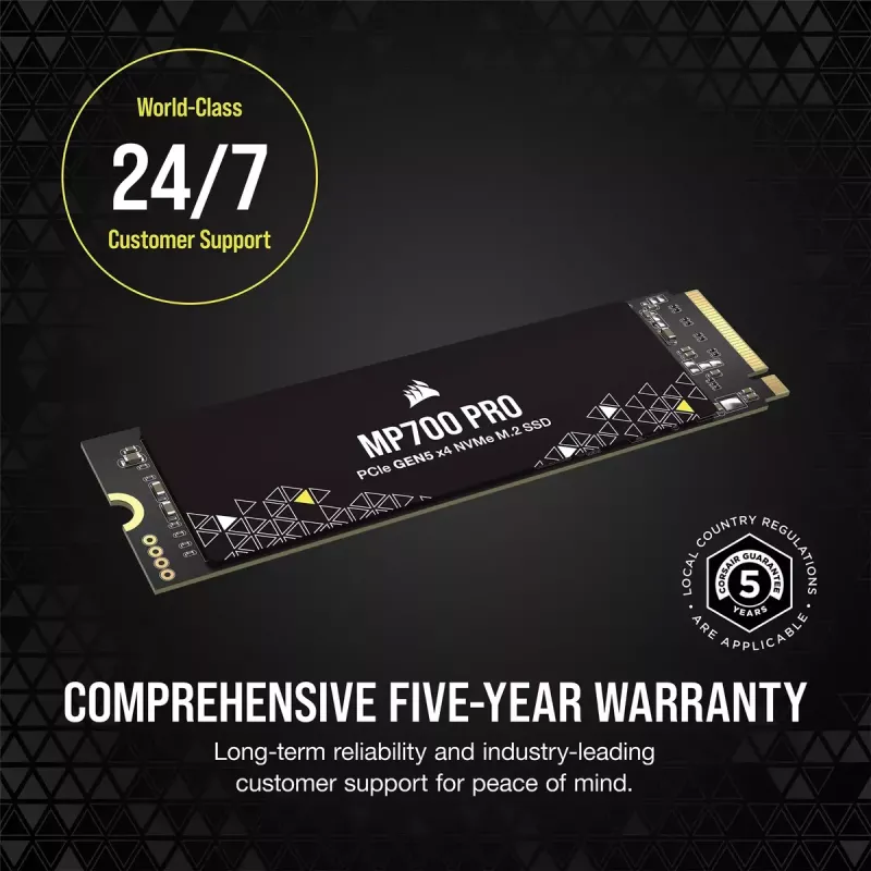 SSD diskas 2TB CORSAIR M.2 PCI-E NVMe Gen5 MP700 PRO mažmeninė