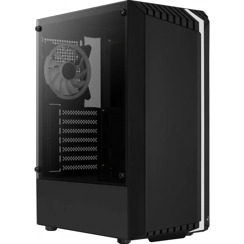 Kompiuterio korpusas AEROCOOL Bionic Midi Tower — ATX, grūdintas stiklas, 3,5 colio x2 / 2,5 colio x4 vietos, iki 297 mm GPU, 158 mm CPU aušintuvas, mėlyna LED