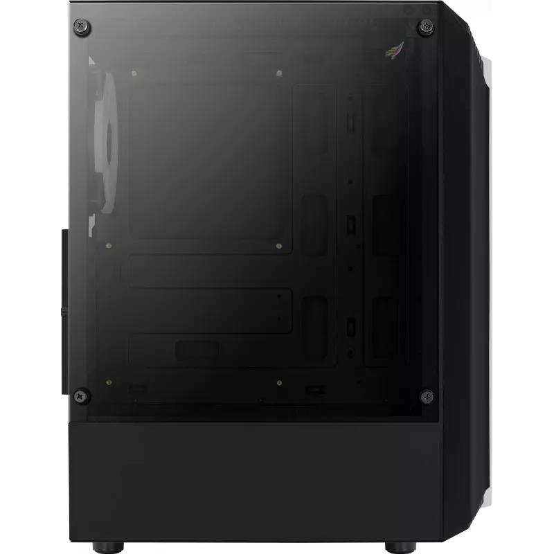 Kompiuterio korpusas AEROCOOL Bionic Midi Tower — ATX, grūdintas stiklas, 3,5 colio x2 / 2,5 colio x4 vietos, iki 297 mm GPU, 158 mm CPU aušintuvas, mėlyna LED