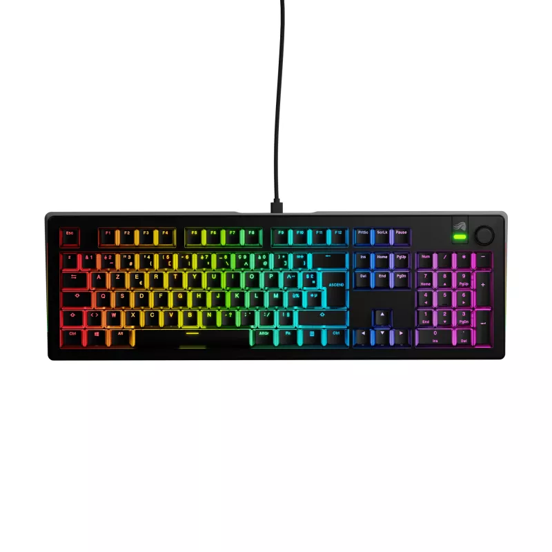 Mechaninė pilno dydžio (100%) laidinė klaviatūra GLORIOUS GMMK 3 — USB, QWERTY, RGB, juoda (JAV išdėstymas)