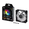 ASUS TUF Gaming TR120 ARGB Reverse korpuso ventiliatorius, 120 mm, PWM, 2000 aps./min., 76,3 CFM, 29 dB, hidraulinis guolis, juodas