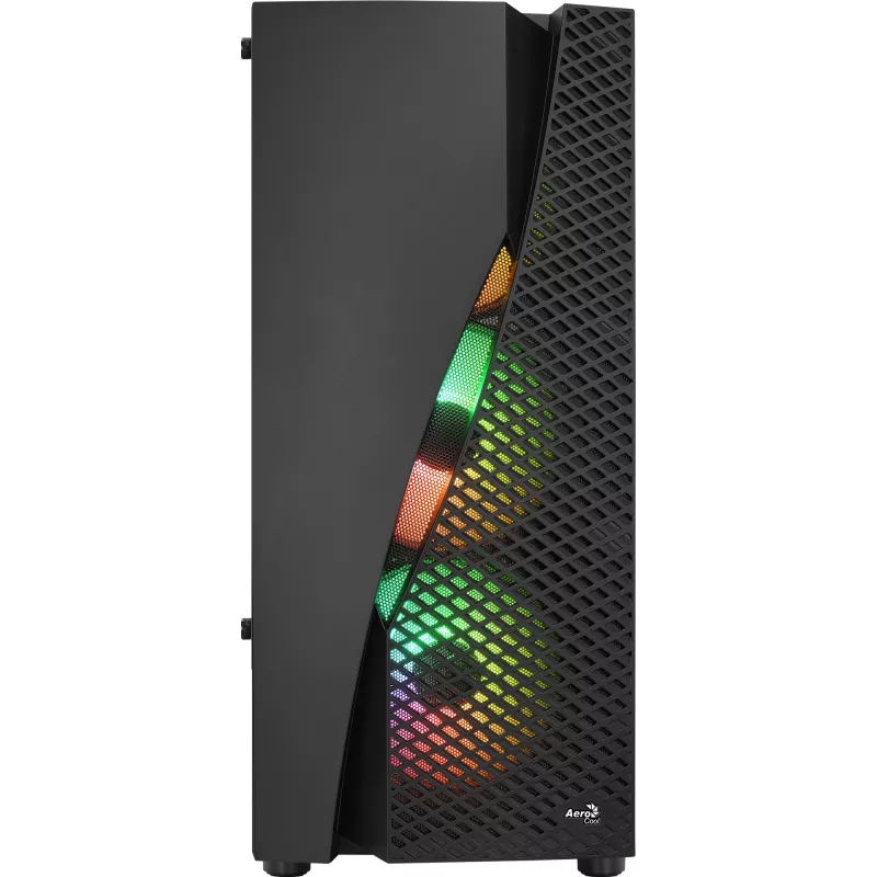 Aerocool WAVEBKV3 ATX kompiuterio korpusas su grūdintu stiklu ir 4 RGB ventiliatoriais, juodas