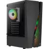 Aerocool WAVEBKV3 ATX kompiuterio korpusas su grūdintu stiklu ir 4 RGB ventiliatoriais, juodas