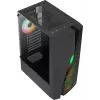 Aerocool WAVEBKV3 ATX kompiuterio korpusas su grūdintu stiklu ir 4 RGB ventiliatoriais, juodas