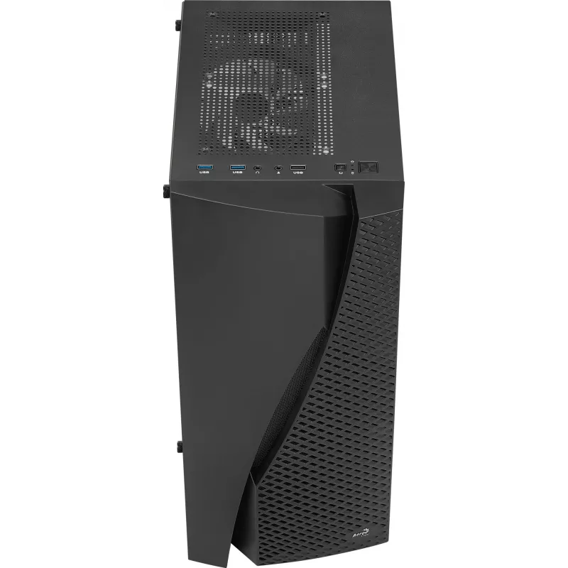 Aerocool WAVEBKV3 ATX kompiuterio korpusas su grūdintu stiklu ir 4 RGB ventiliatoriais, juodas