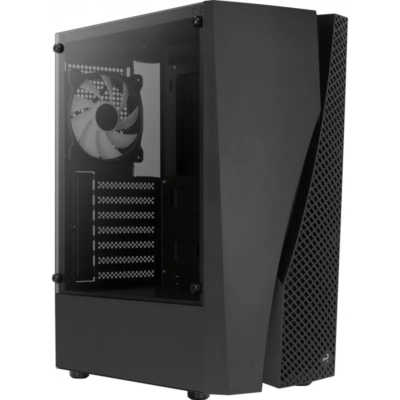 Aerocool WAVEBKV3 ATX kompiuterio korpusas su grūdintu stiklu ir 4 RGB ventiliatoriais, juodas