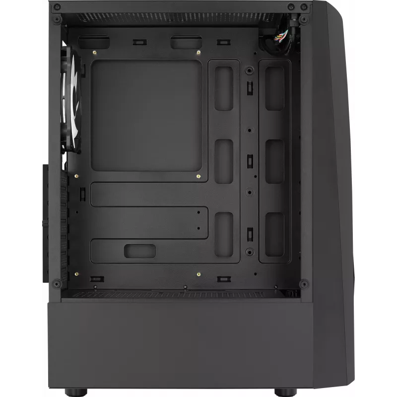 Aerocool WAVEBKV3 ATX kompiuterio korpusas su grūdintu stiklu ir 4 RGB ventiliatoriais, juodas