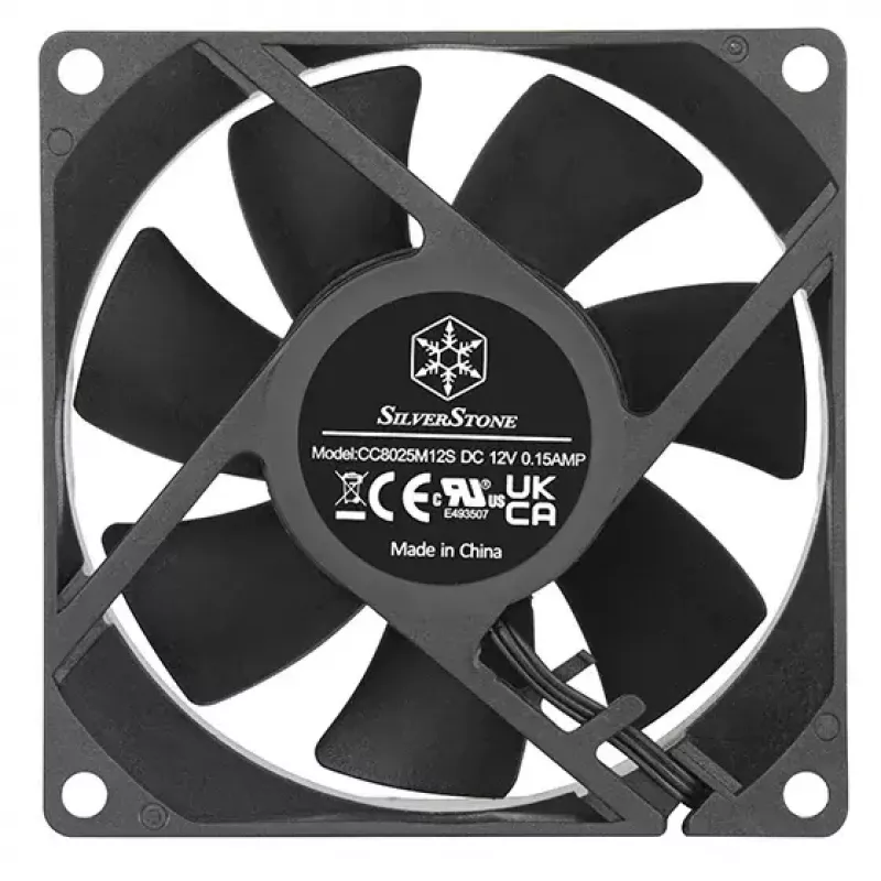Ventiliatorius Silverstone FN80 8 cm juodas 27,81 cfm 1,86 mmH2O