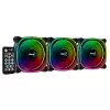 Aerocool ASTRO12PRO rinkinys 3 ventiliatoriai PC 12cm LED RGB antivibraciniai nuotolinio valdymo pultelis