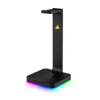 Ausinių stovas CORSAIR ST100 RGB Premium su 7.1 virtualiu garsu ir dvigubais USB 3.1 prievadais