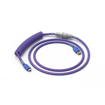Glorious Gaming Coiled Violet 1,37 m – susuktas USB laidas klaviatūrai