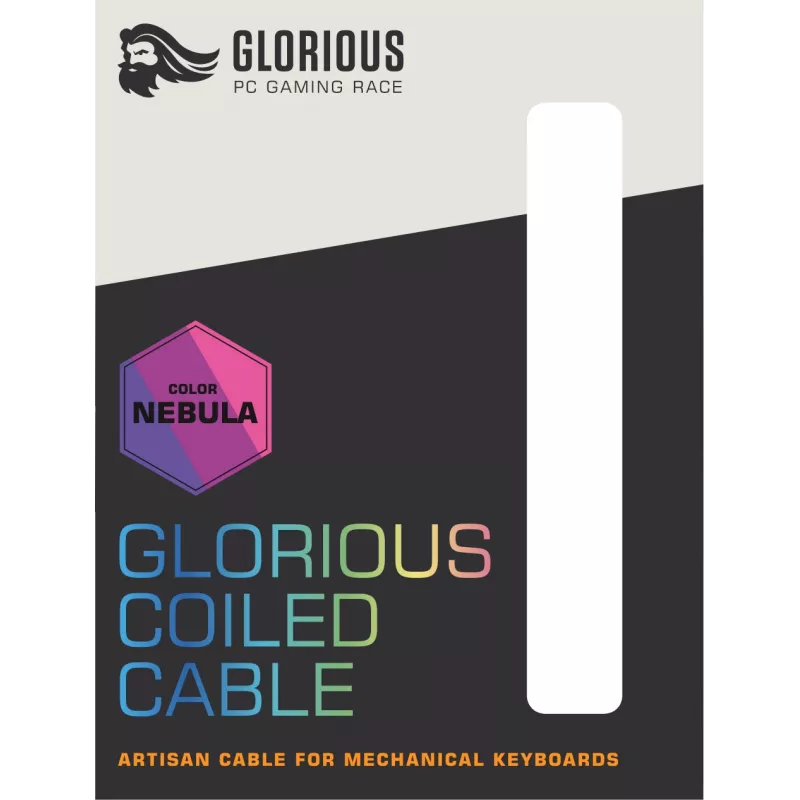 Glorious Gaming Coiled Violet 1,37 m – susuktas USB laidas klaviatūrai