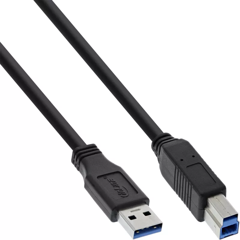 InLine USB 3.2 Gen.1 laidas, A tipo kištukas / B tipo kištukas, juodas, 3 m