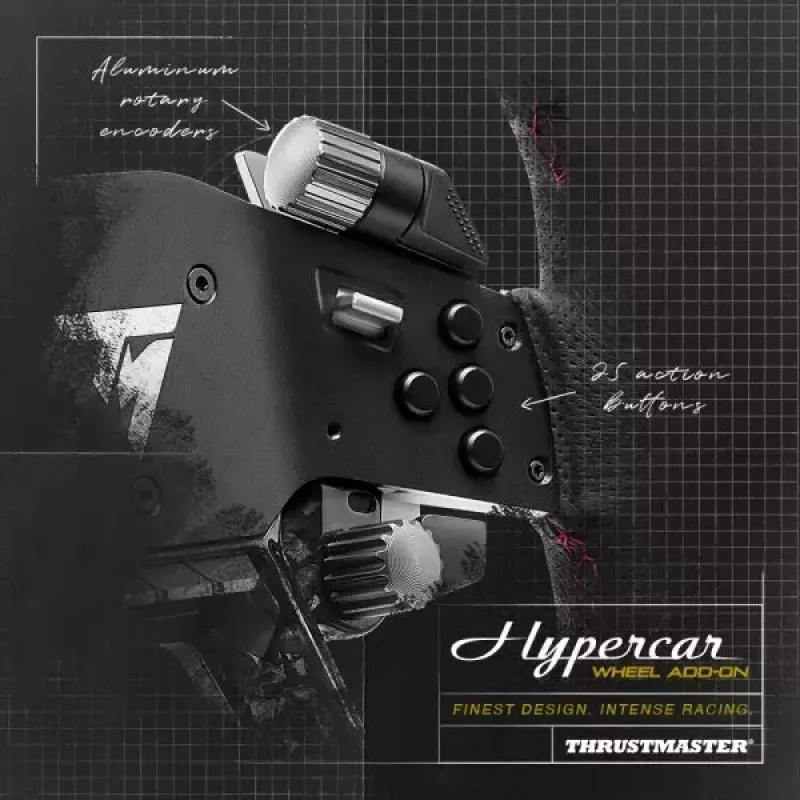Thrustmaster Hypercar Wheel Add-On vairas, juodas, sidabrinis, PC, PlayStation 4, PlayStation 5, Xbox, Xbox One