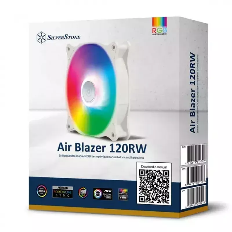 Ventiliatorius SilverStone Air Blazer 120RW 120mm 600-2200 RPM Baltas