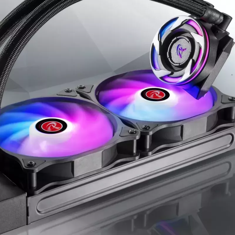 RAIJINTEK EOS 12 RBW ADD 120 mm ventiliatorius su hidrauliniu guoliu, PWM, 800–1800 RPM, 2 vnt., juoda/balta