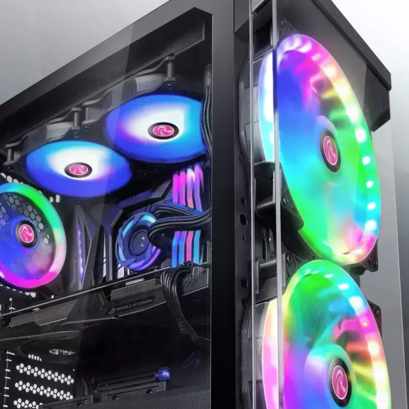 RAIJINTEK EOS 12 RBW ADD 120 mm ventiliatorius su hidrauliniu guoliu, PWM, 800–1800 RPM, 2 vnt., juoda/balta