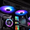 RAIJINTEK EOS 12 RBW ADD 120 mm ventiliatorius su hidrauliniu guoliu, PWM, 800–1800 RPM, 2 vnt., juoda/balta