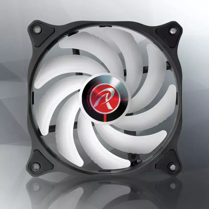 RAIJINTEK EOS 12 RBW ADD 120 mm ventiliatorius su hidrauliniu guoliu, PWM, 800–1800 RPM, 2 vnt., juoda/balta