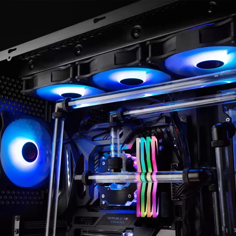 RAIJINTEK EOS 12 RBW ADD 120 mm ventiliatorius su hidrauliniu guoliu, PWM, 800–1800 RPM, 2 vnt., juoda/balta