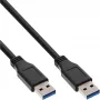 InLine USB 3.2 Gen.1 laidas Type A kištukas / Type A kištukas, juodas, 2 m